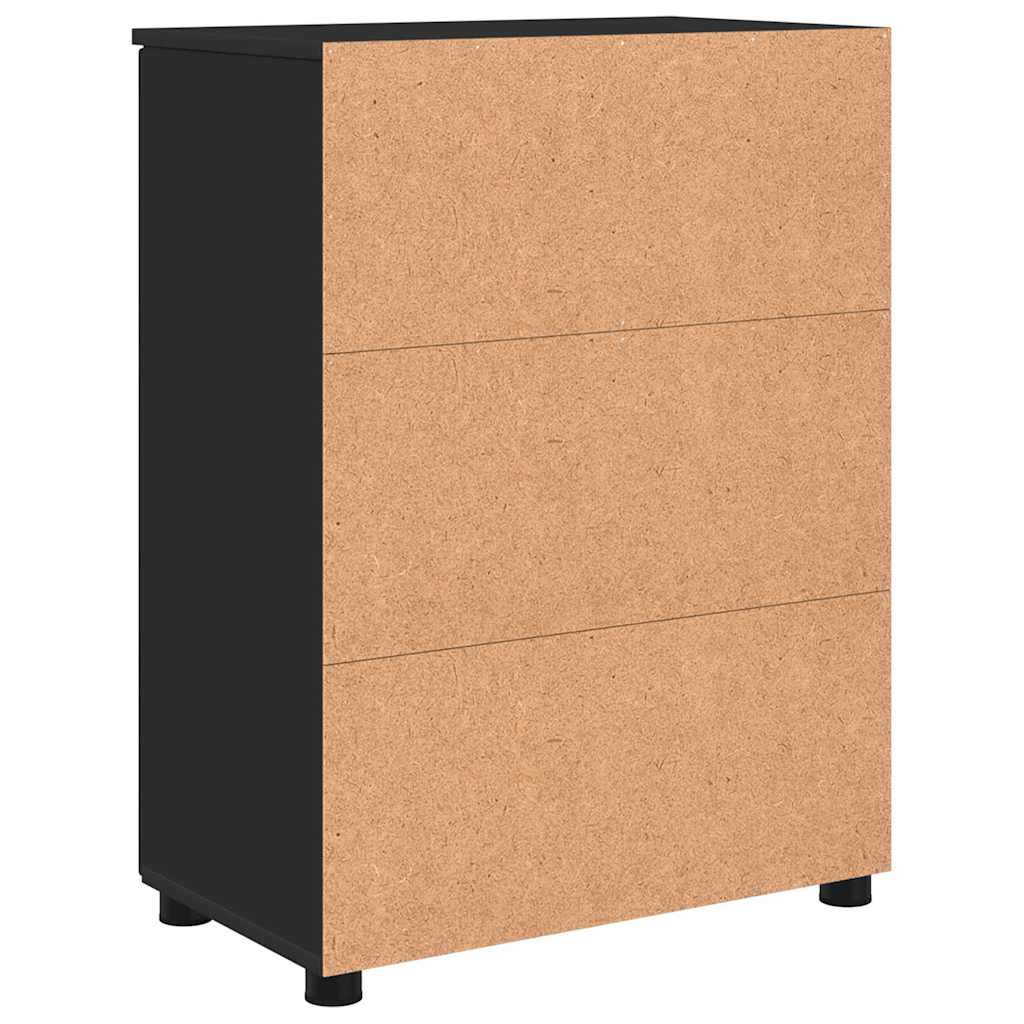 Badeværelsesskab Sort 60 x 35 x 80 cm Konstrueret træ & Metal