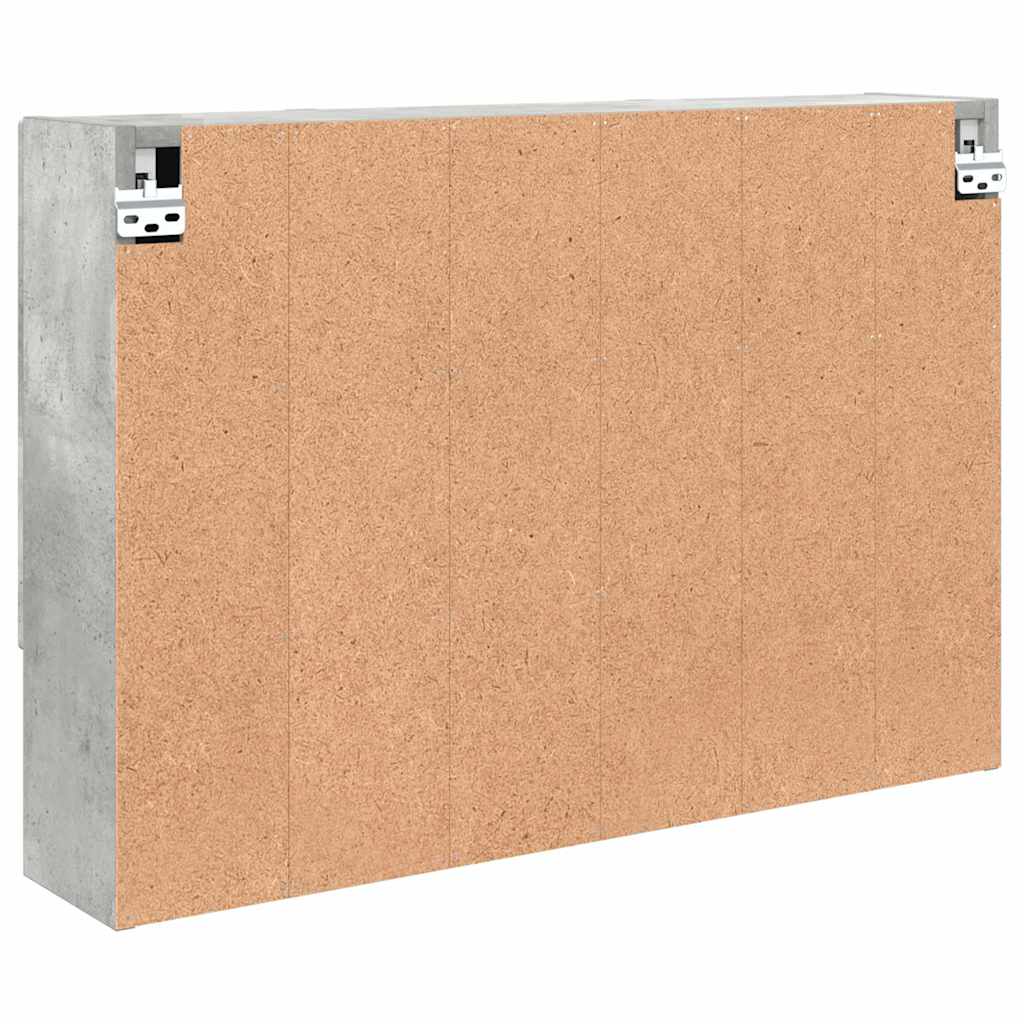 Spejlskab Vægmonteret Beton Grå 80 x 17 x 55 cm Konstrueret træ