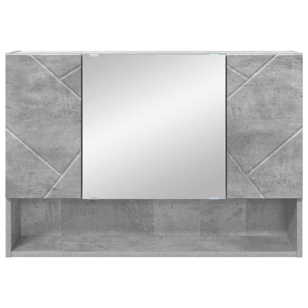 Spejlskab Vægmonteret Beton Grå 80 x 17 x 55 cm Konstrueret træ
