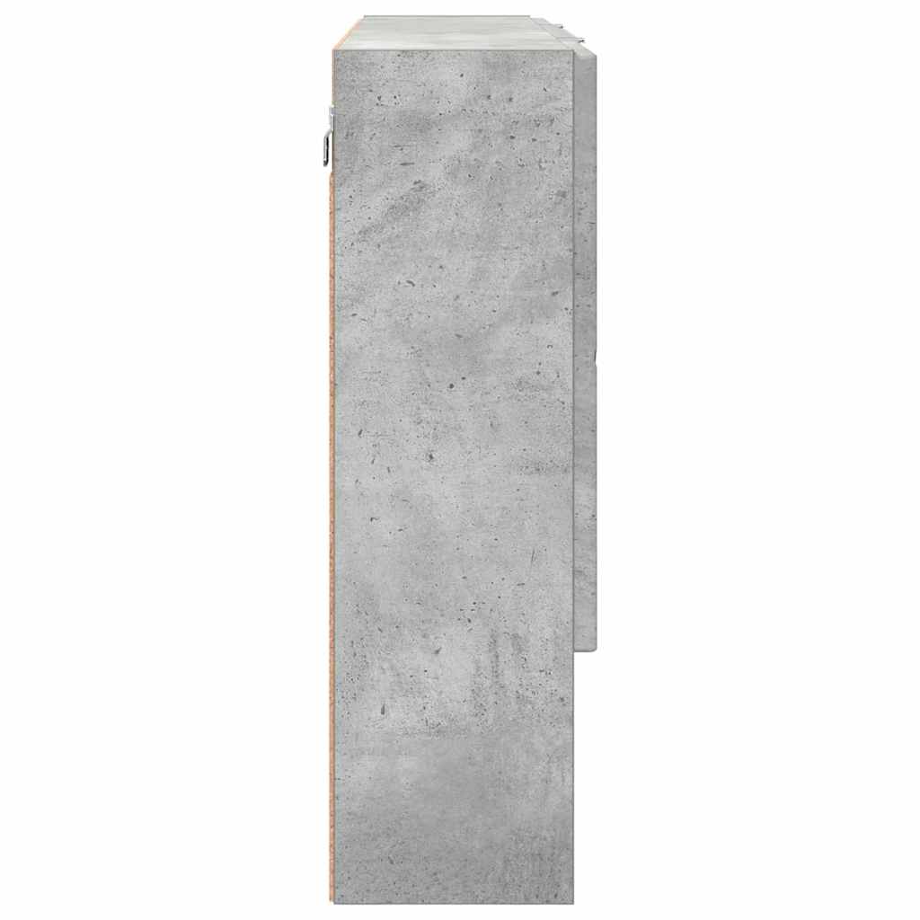 Spejlskab Vægmonteret Beton Grå 80 x 17 x 55 cm Konstrueret træ