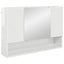 Spejlskab Høj gloss hvid 80 x 17 x 55 cm Konstrueret træ
