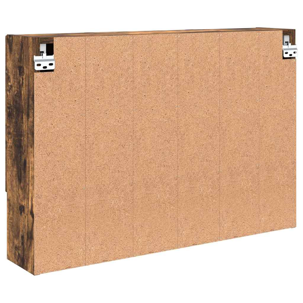 Spejlskab Vægmonteret Røget eg 80 x 17 x 55 cm Konstrueret træ