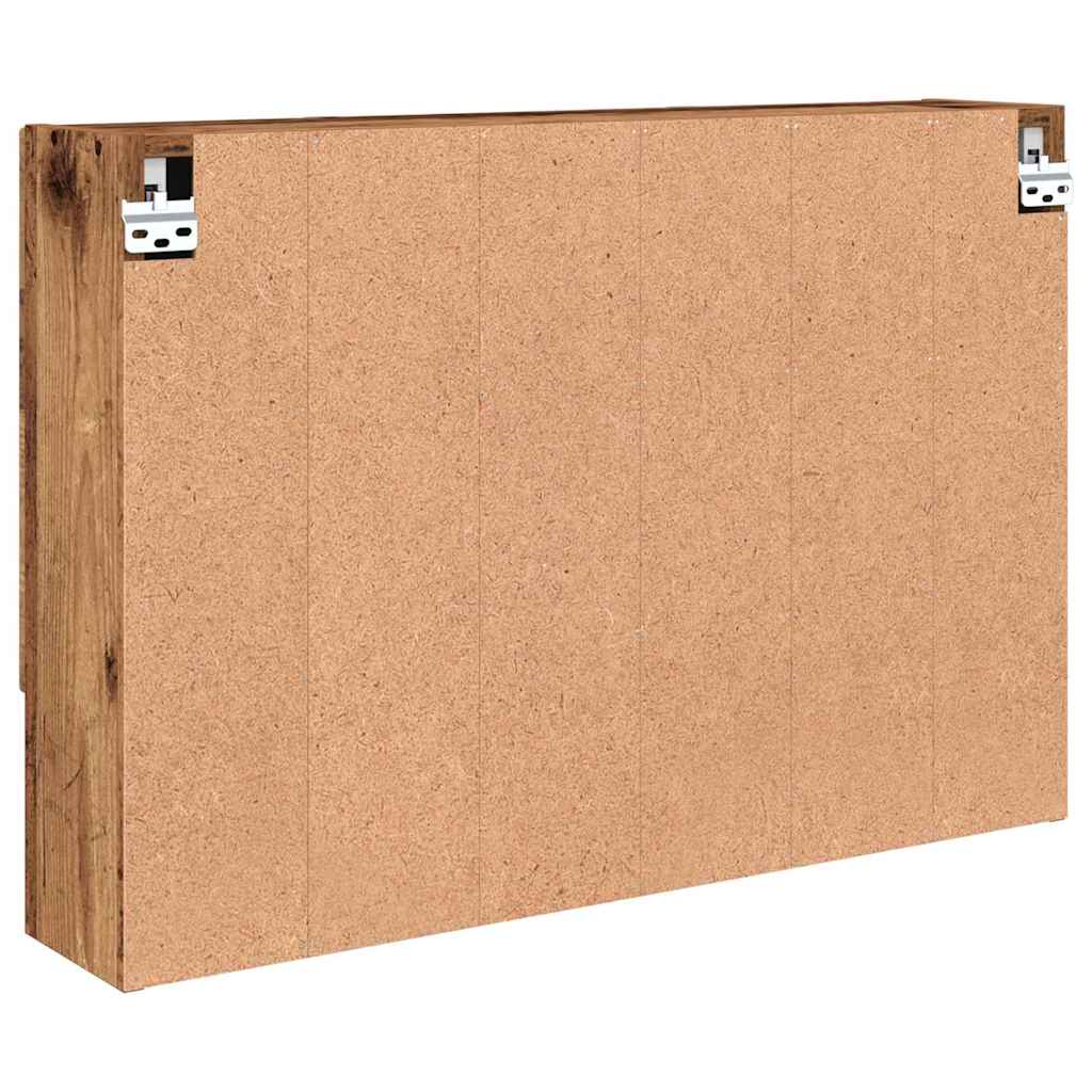 Spejlskab med dør Gammelt træ 80 x 17 x 55 cm Konstrueret træ