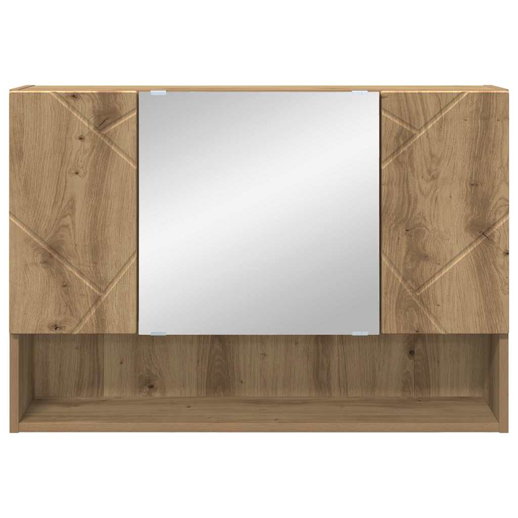 Spejlskab Artisan Egetræ 80 x 17 x 55 cm Konstrueret træ