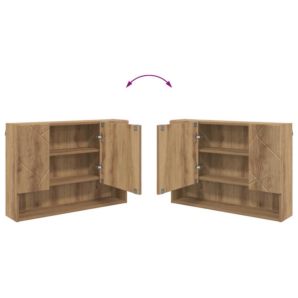 Spejlskab Artisan Egetræ 80 x 17 x 55 cm Konstrueret træ