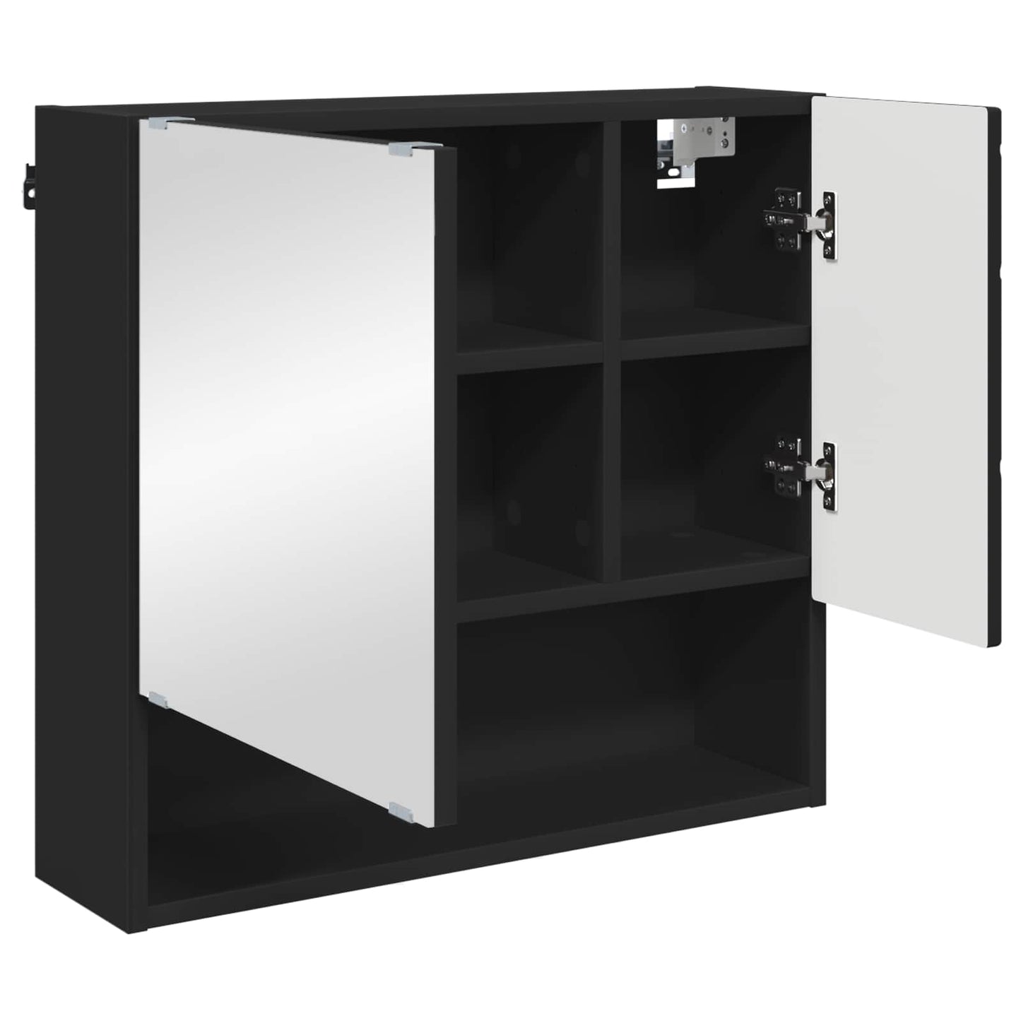 Spejlskab Sort 59 x 17 x 55 cm Konstrueret træ