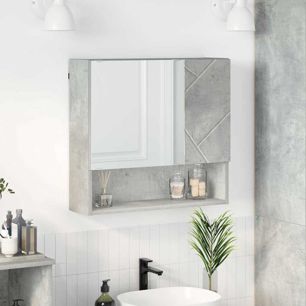 Spejlskab Beton Grå 59 x 17 x 55 cm Konstrueret træ