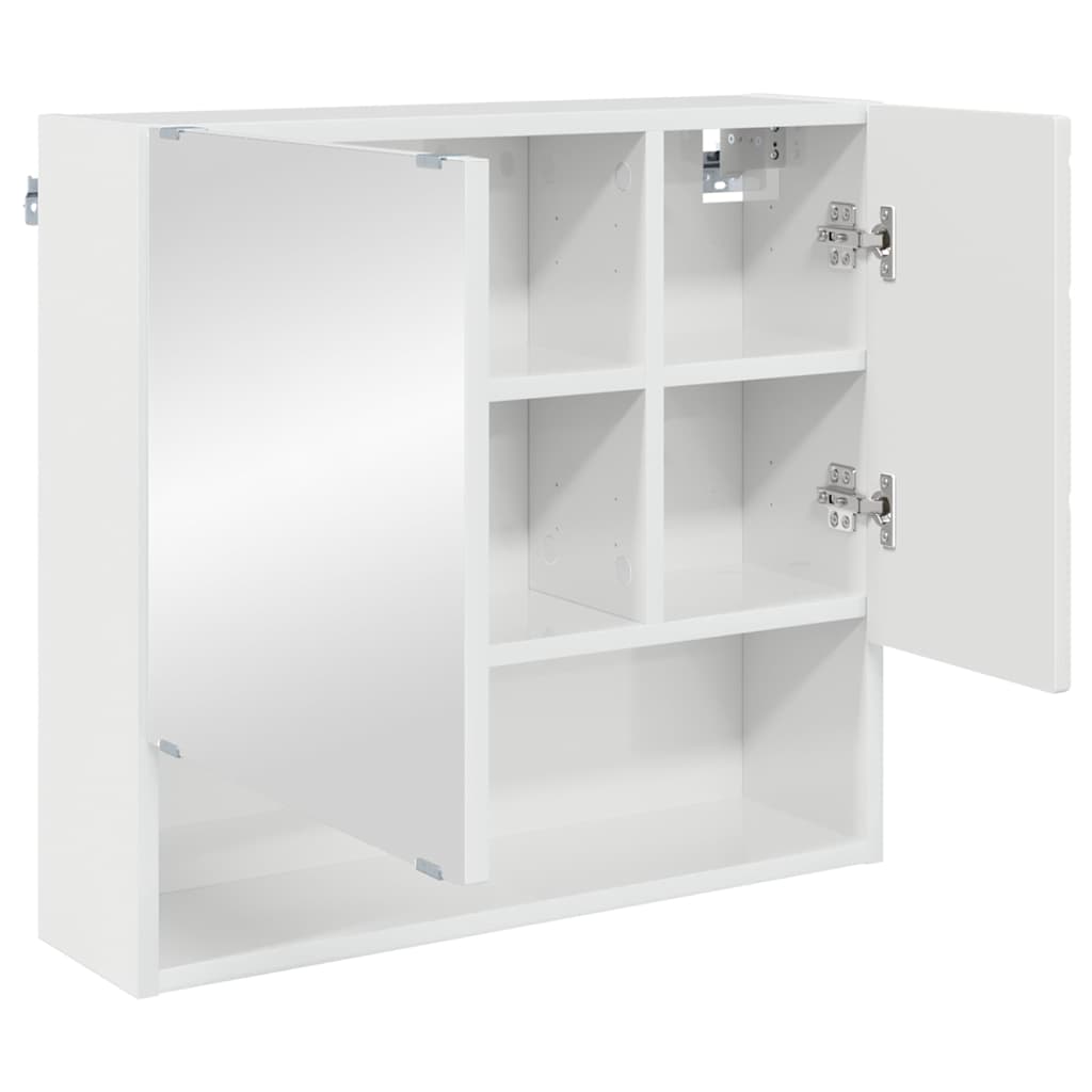 Spejlskab Høj gloss hvid 59 x 17 x 55 cm Konstrueret træ