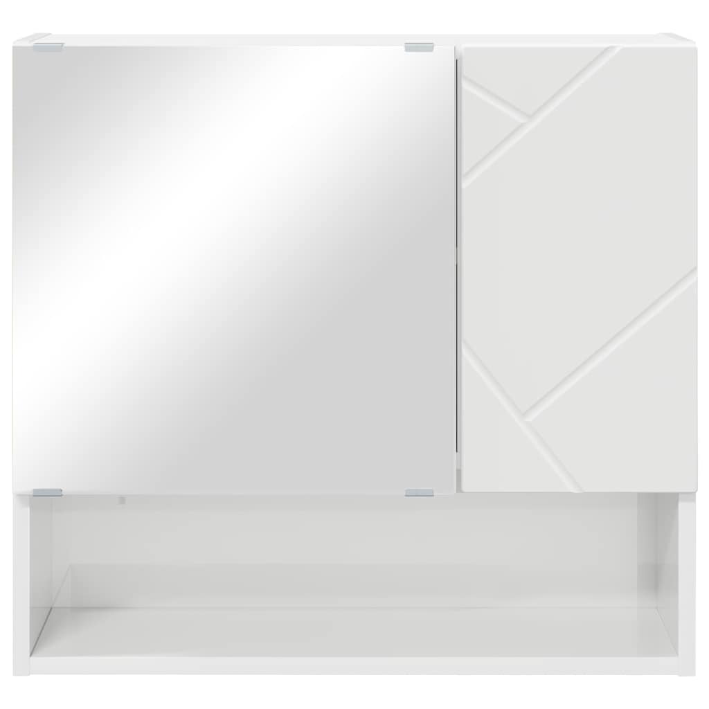 Spejlskab Høj gloss hvid 59 x 17 x 55 cm Konstrueret træ