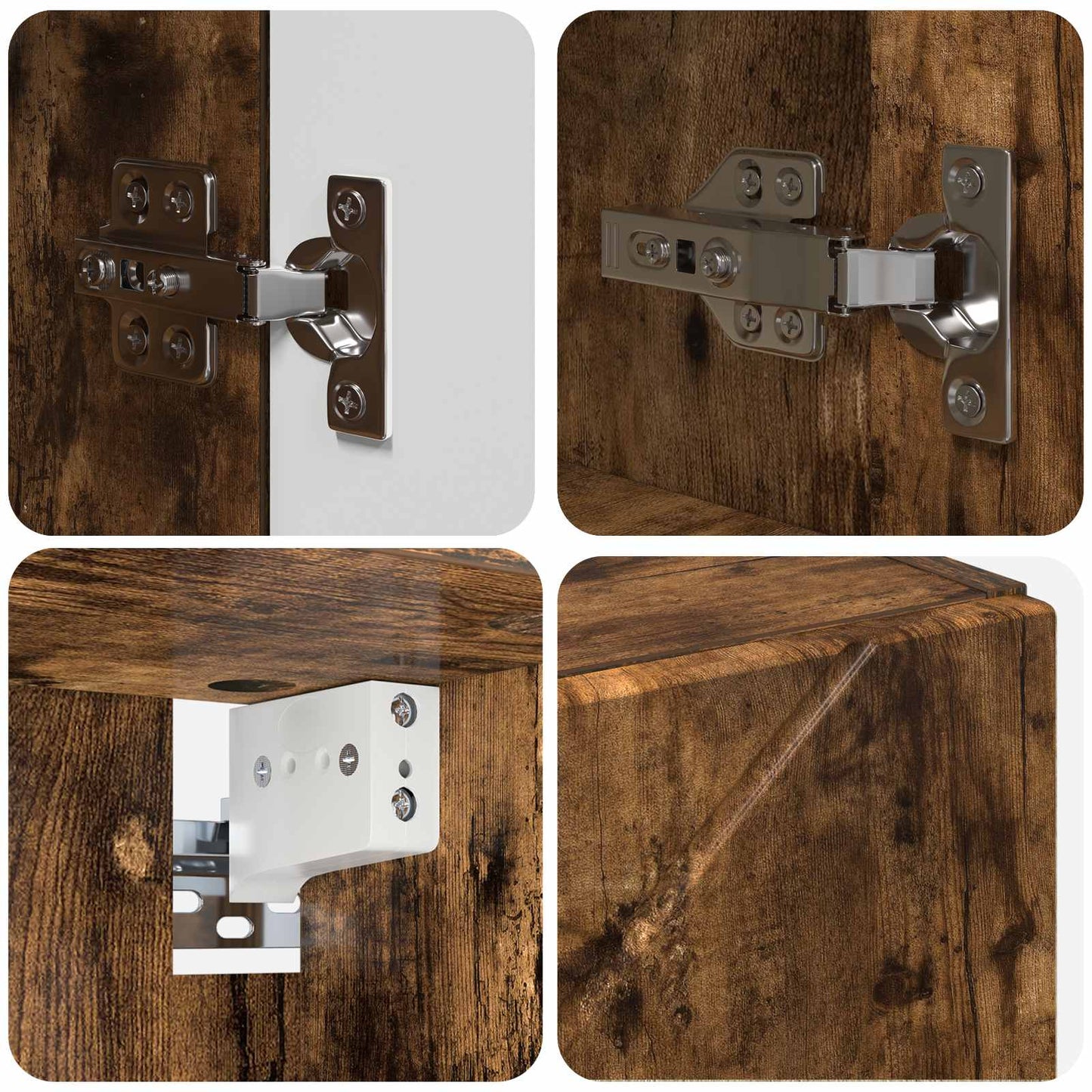 Spejlskab Røget eg 59 x 17 x 55 cm Konstrueret træ
