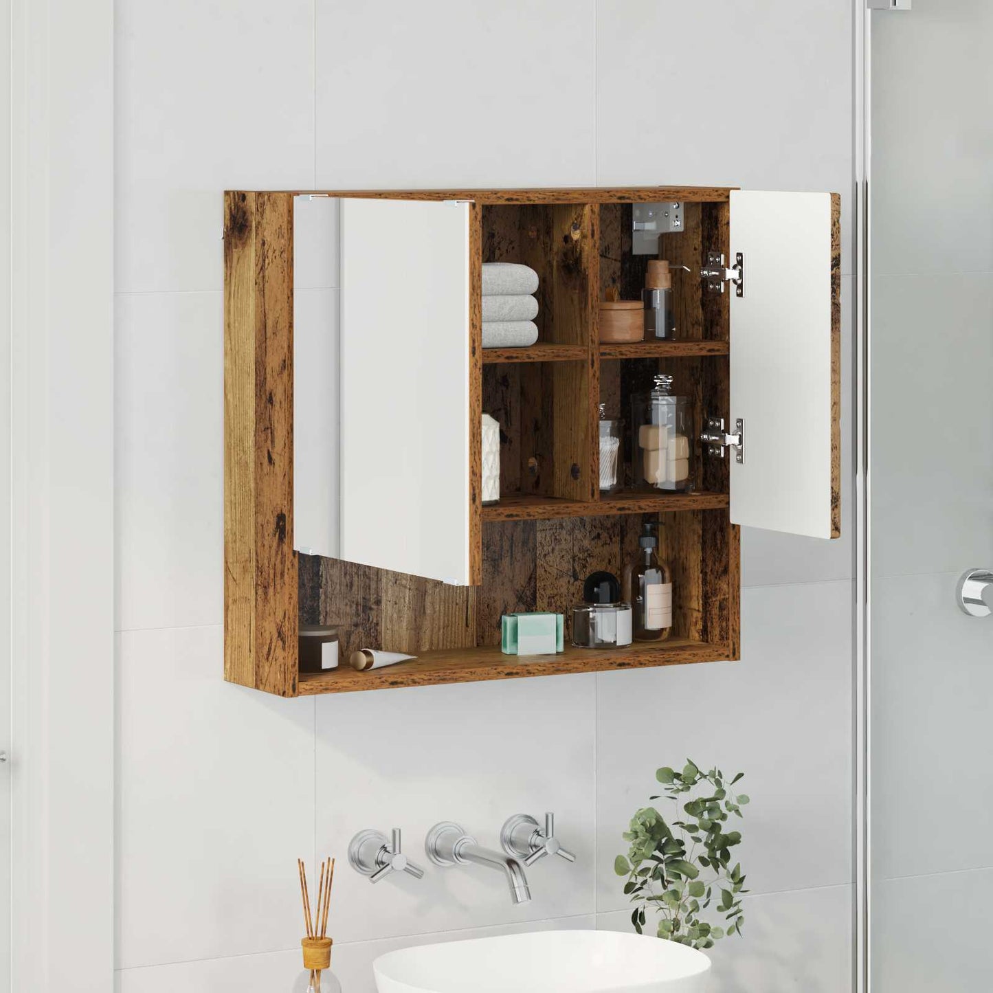 Spejlskab Gammelt træ 59 x 17 x 55 cm Konstrueret træ