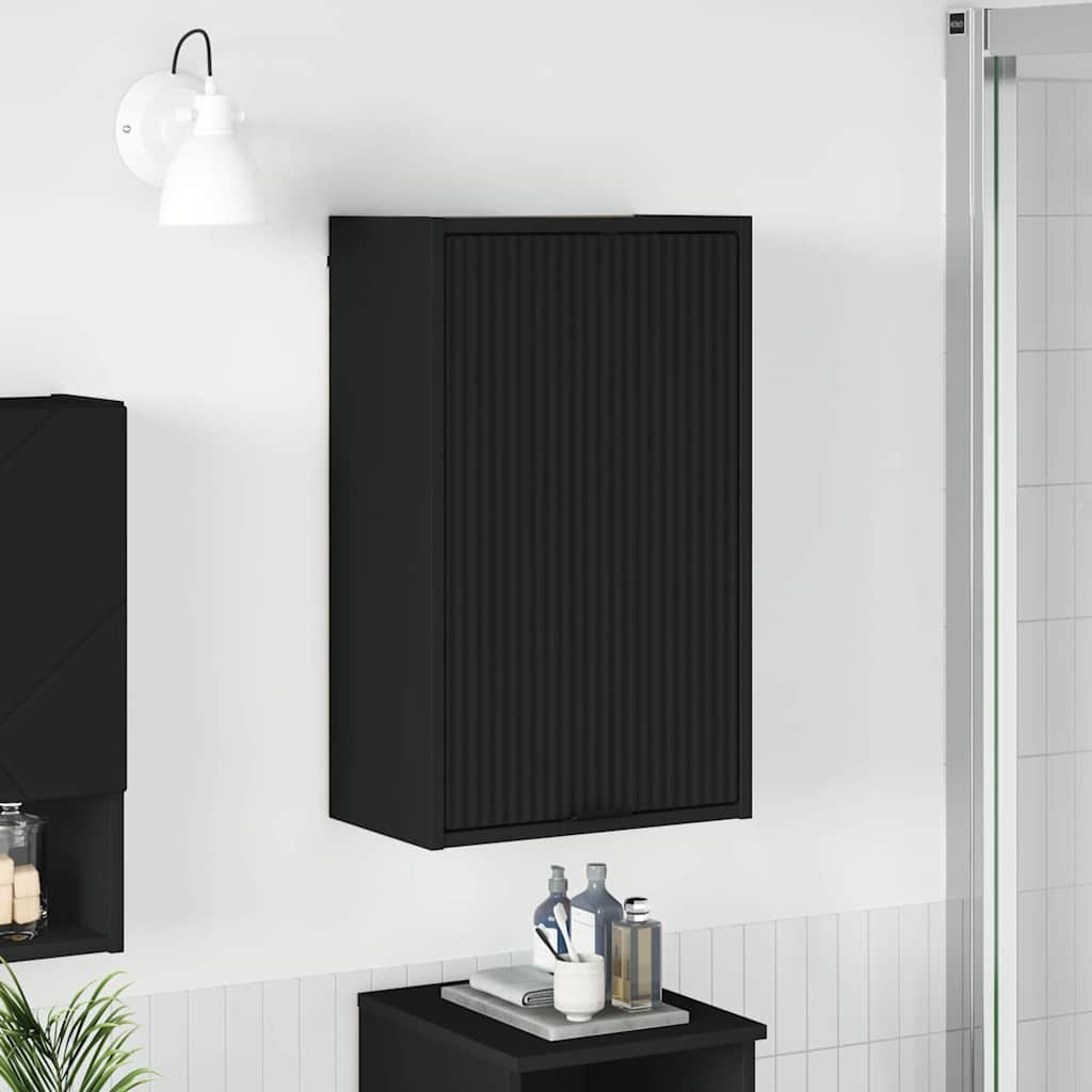 Badeværelsesskab Sort 39 x 23,5 x 65 cm Konstrueret træ & Metal