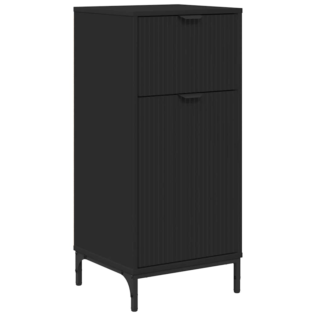 Badeværelsesskab Sort 39,5 x 36 x 88 cm Konstrueret træ & Metal
