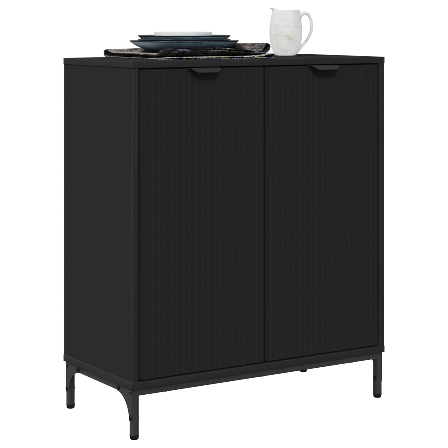 Sideboard Sort 69,5 x 33 x 82 cm Konstrueret træ