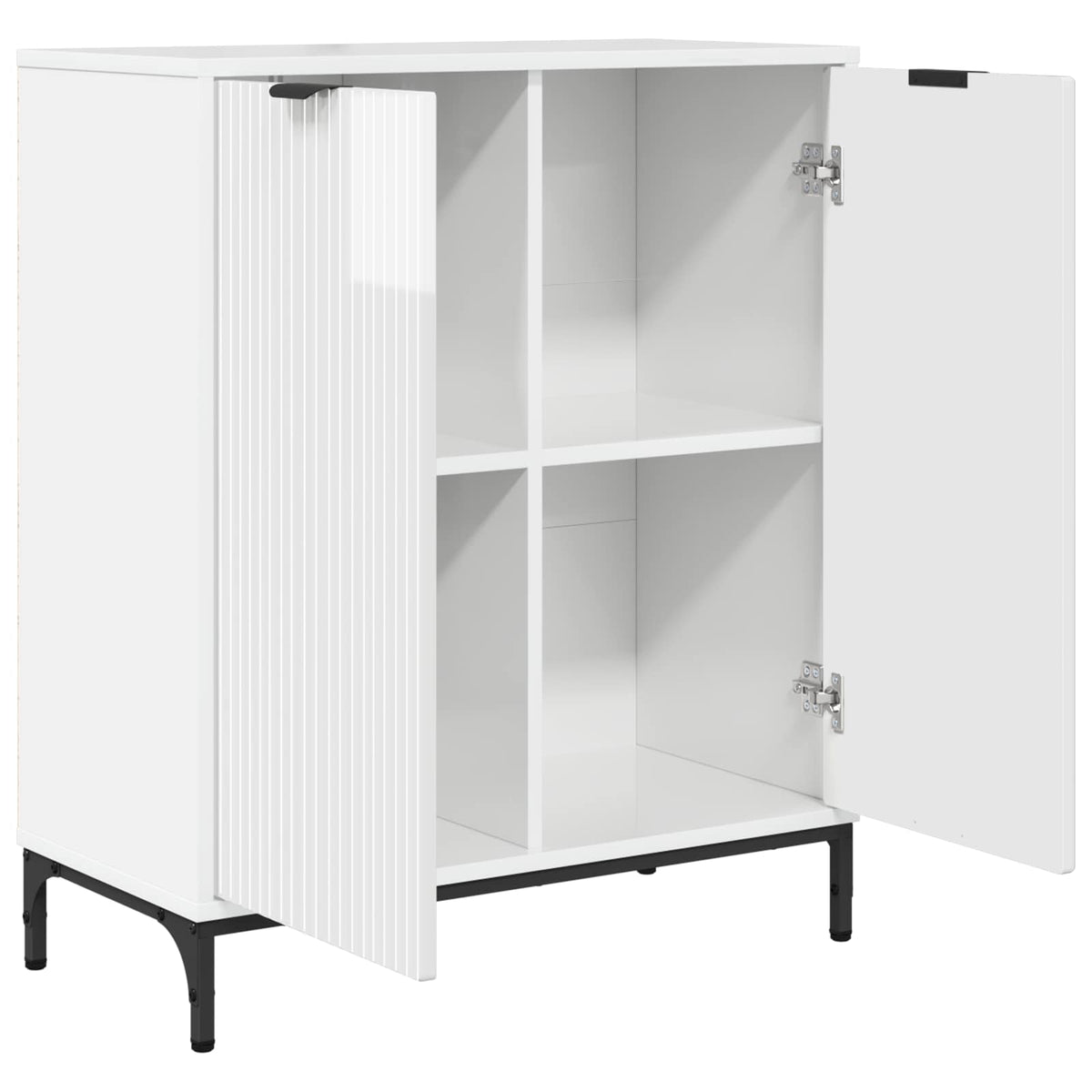 Sideboard Høj gloss hvid 69,5 x 33 x 82 cm Konstrueret træ