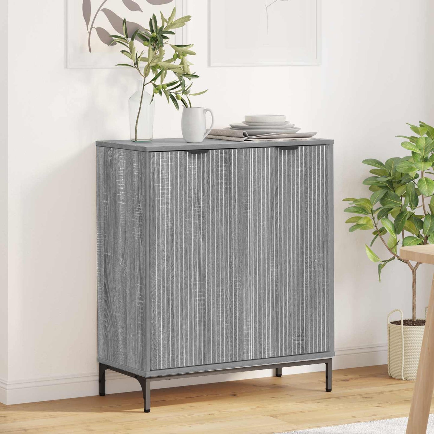 Sideboard Grå Sonoma 69,5 x 33 x 82 cm Konstrueret træ