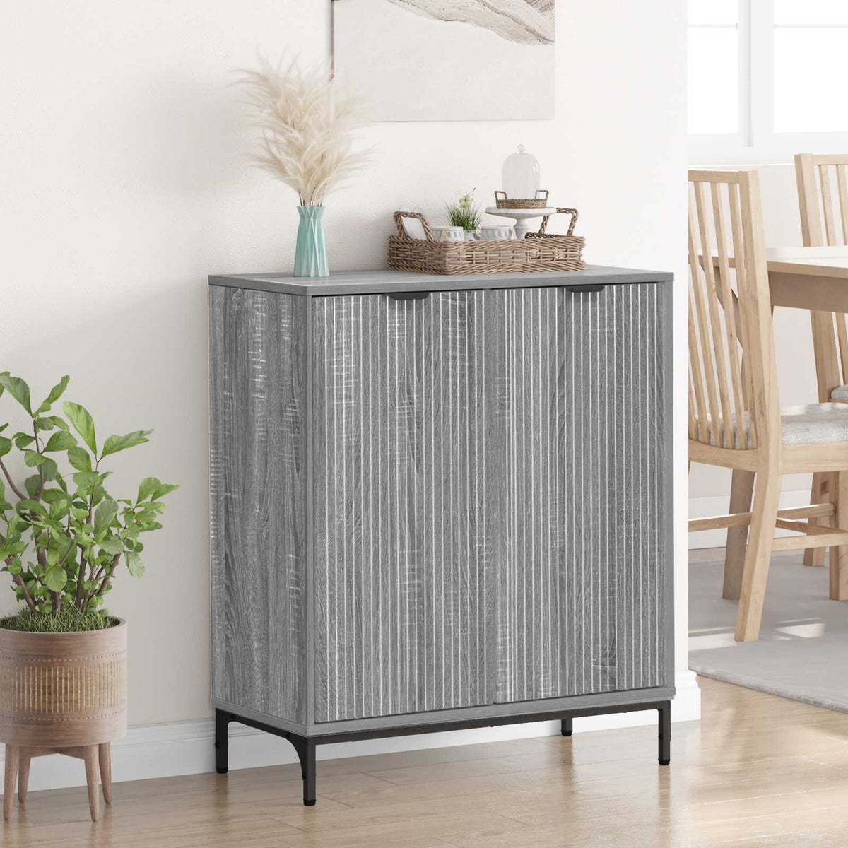 Sideboard Grå Sonoma 69,5 x 33 x 82 cm Konstrueret træ