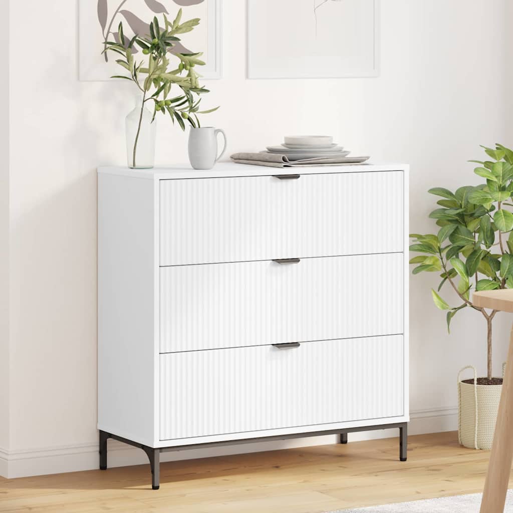 Sideboard Hvid 79,5 x 33 x 82 cm Konstrueret træ