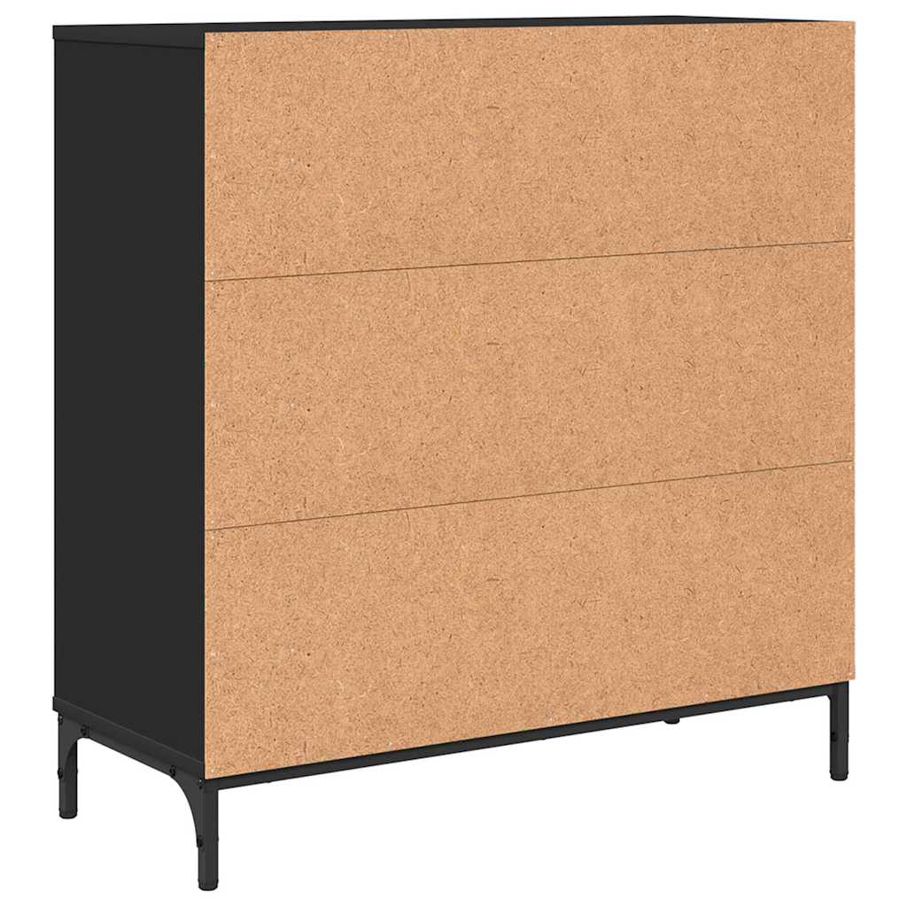Sideboard med skuffe Sort 79,5 x 33 x 82 cm Konstrueret træ