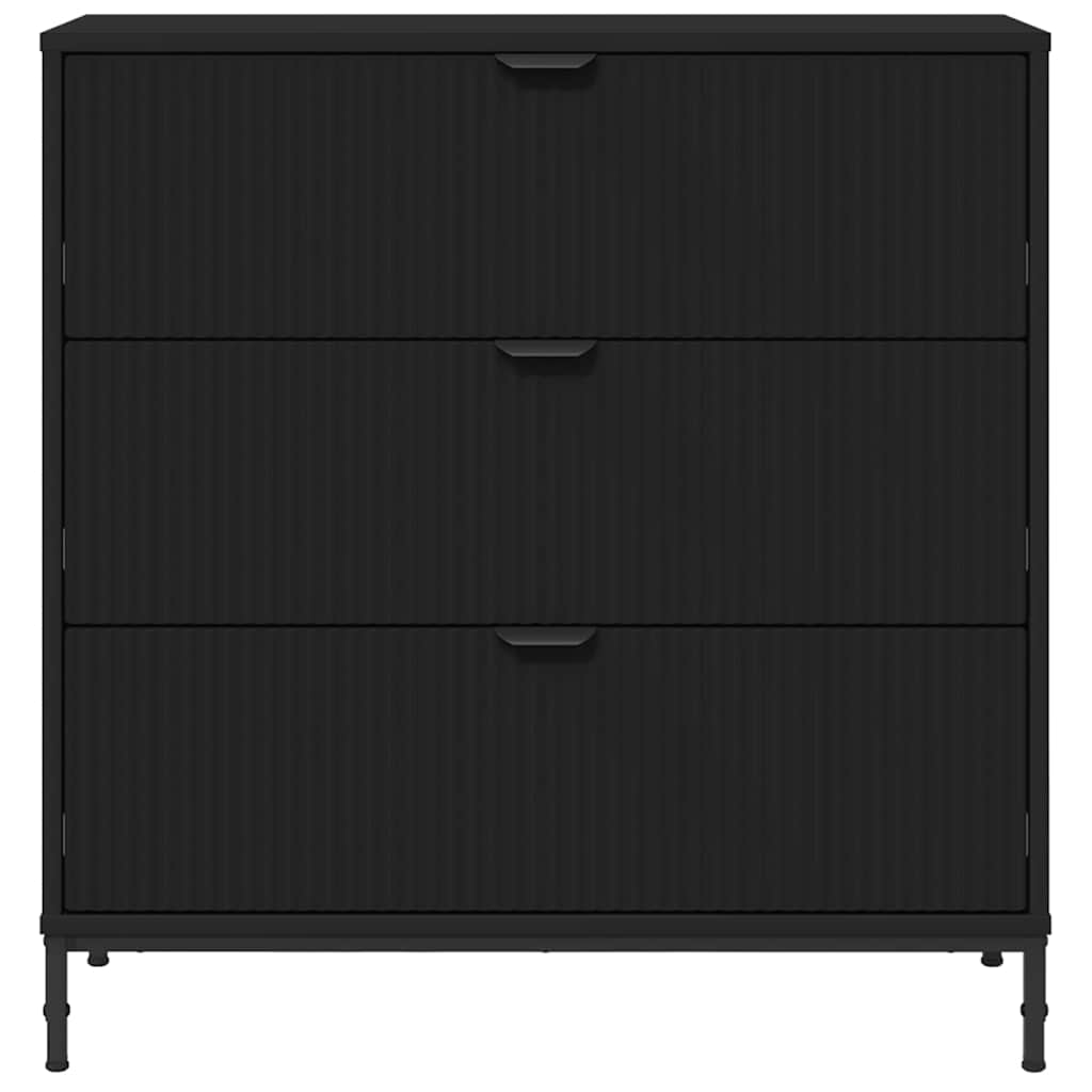 Sideboard med skuffe Sort 79,5 x 33 x 82 cm Konstrueret træ