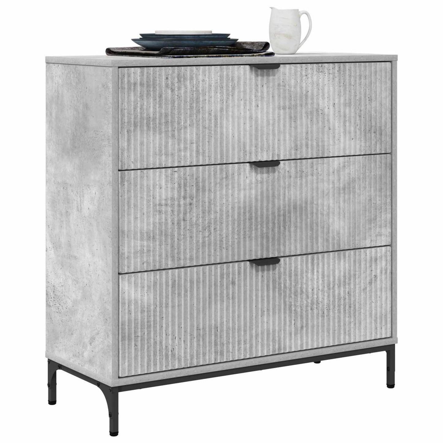 Sideboard Beton Grå 79,5 x 33 x 82 cm Konstrueret træ