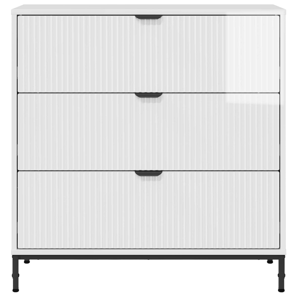 Sideboard Høj gloss hvid 79,5 x 33 x 82 cm Konstrueret træ