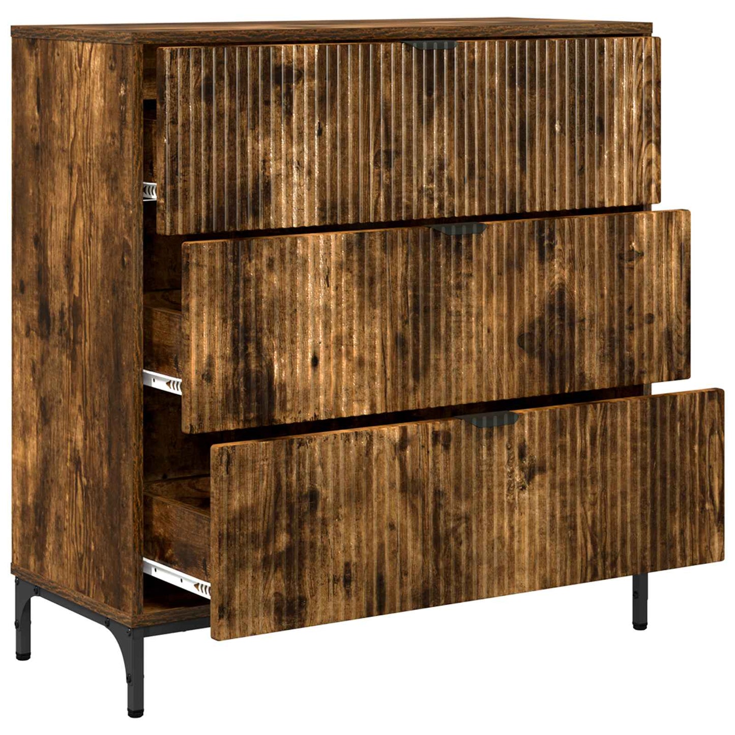 Sideboard Røget eg 79,5 x 33 x 82 cm Konstrueret træ