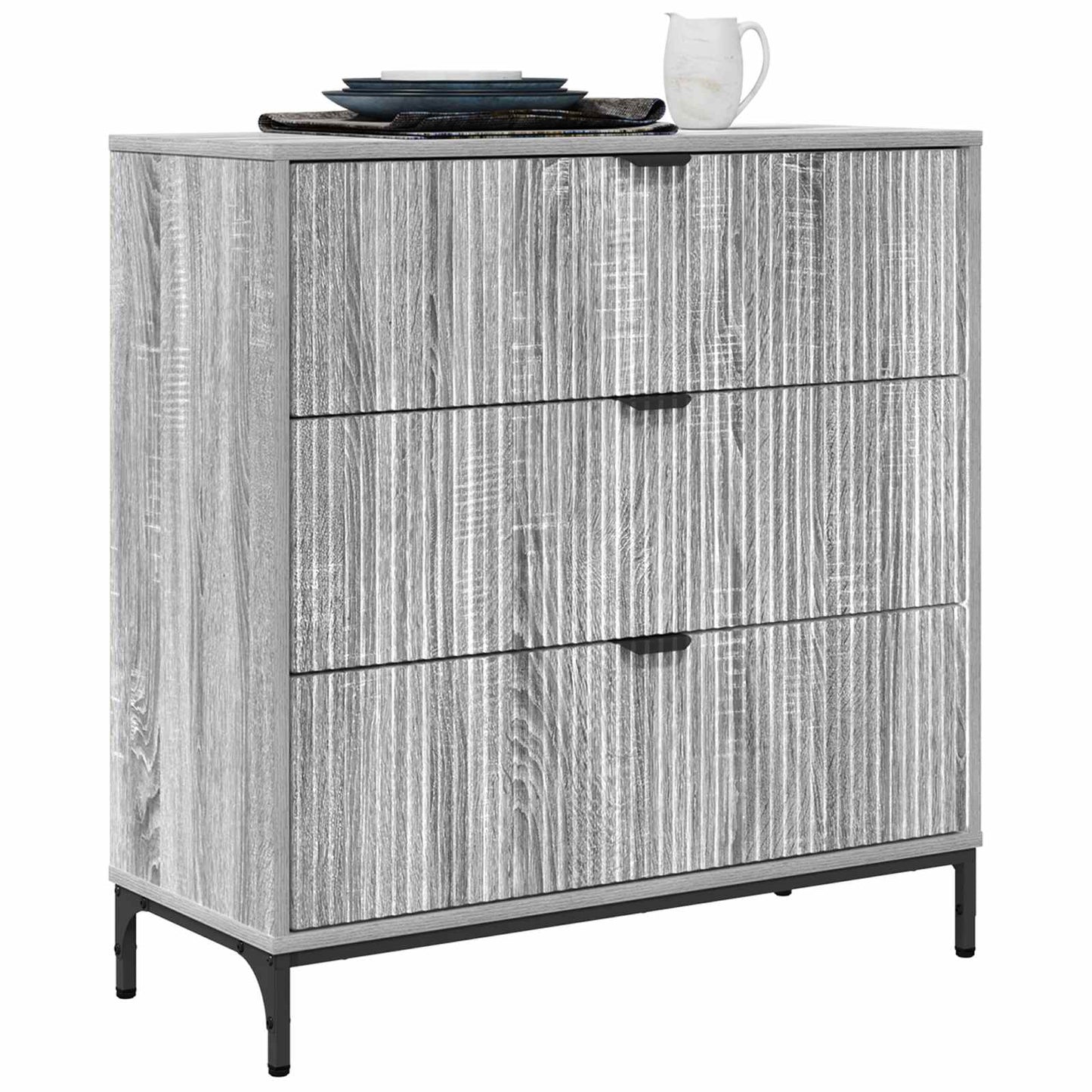 Sideboard Grå Sonoma 79,5 x 33 x 82 cm Konstrueret træ