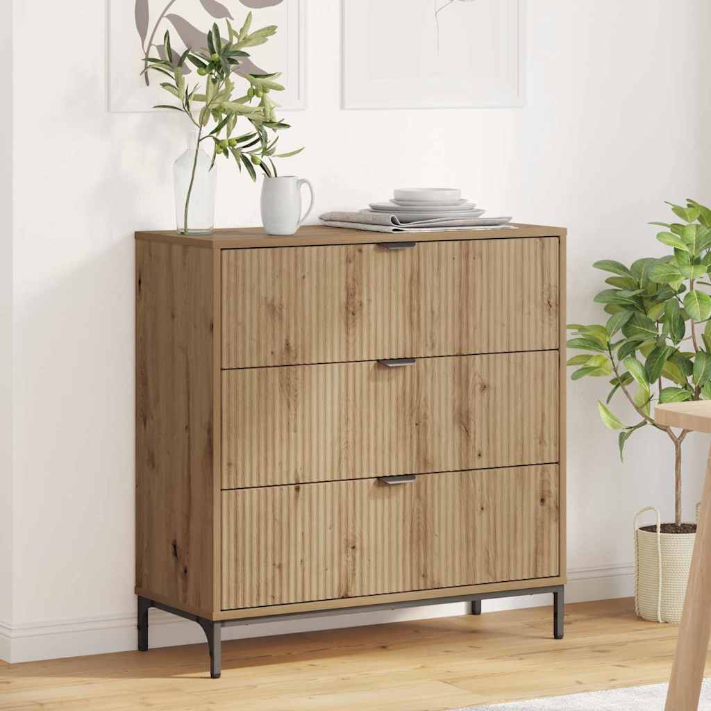 Sideboard Artisan Egetræ 79,5 x 33 x 82 cm Konstrueret træ