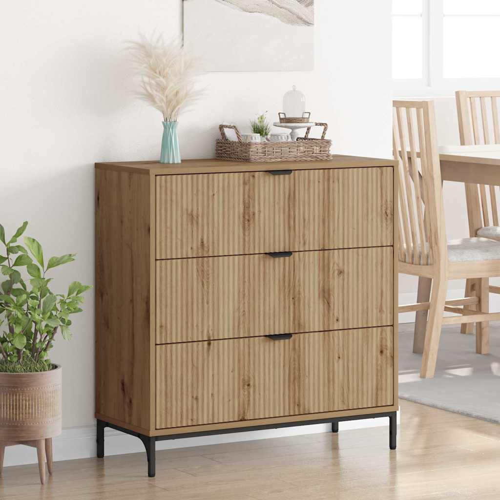 Sideboard Artisan Egetræ 79,5 x 33 x 82 cm Konstrueret træ