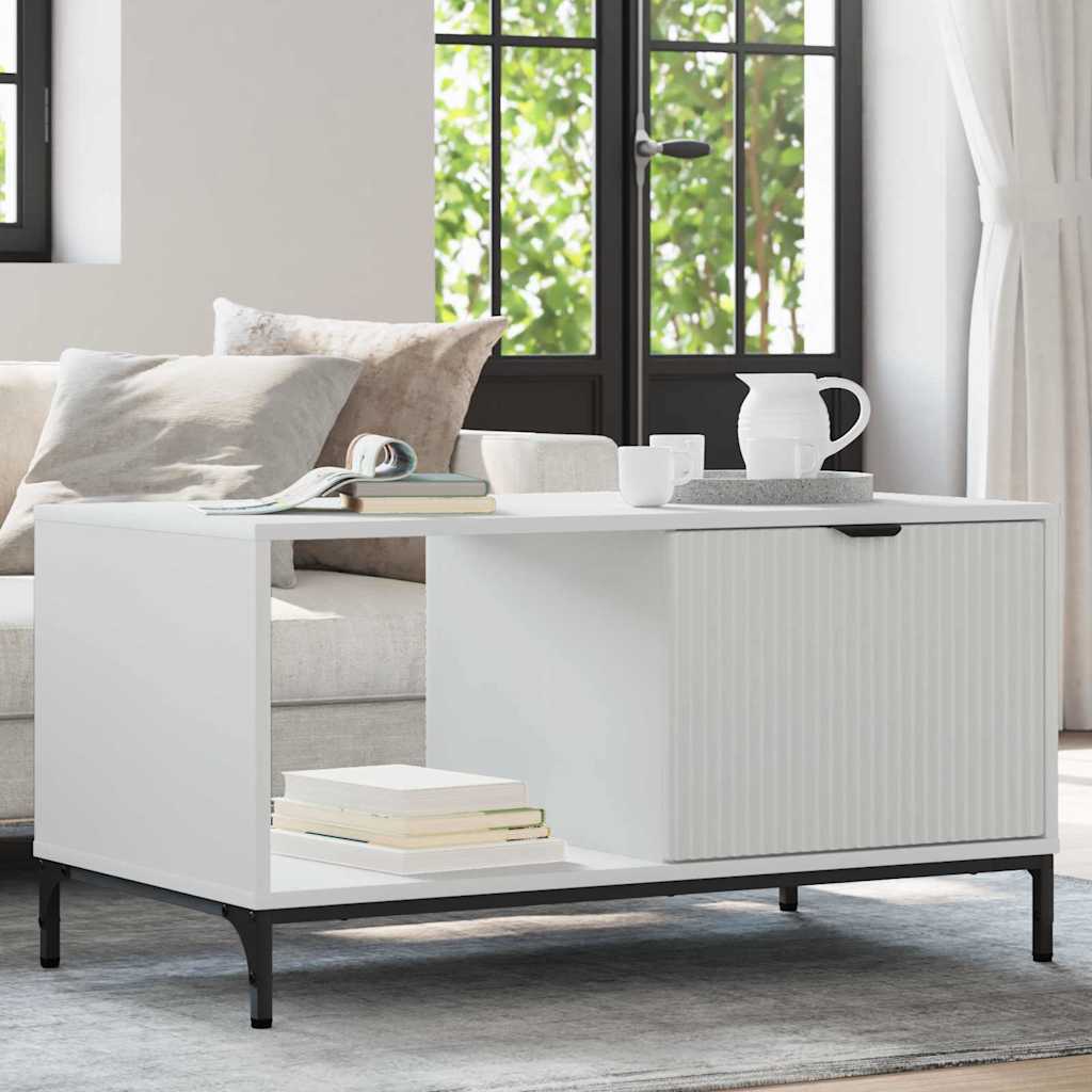 Sofabord Hvid 90 x 49 x 46 cm Konstrueret træ