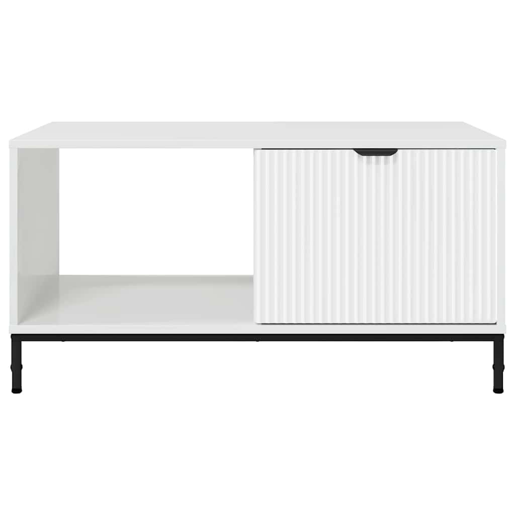 Sofabord Høj gloss hvid 90 x 49 x 46 cm Konstrueret træ