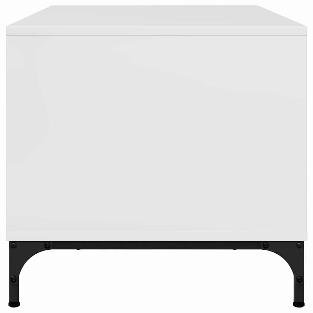 Sofabord Høj gloss hvid 90 x 49 x 46 cm Konstrueret træ