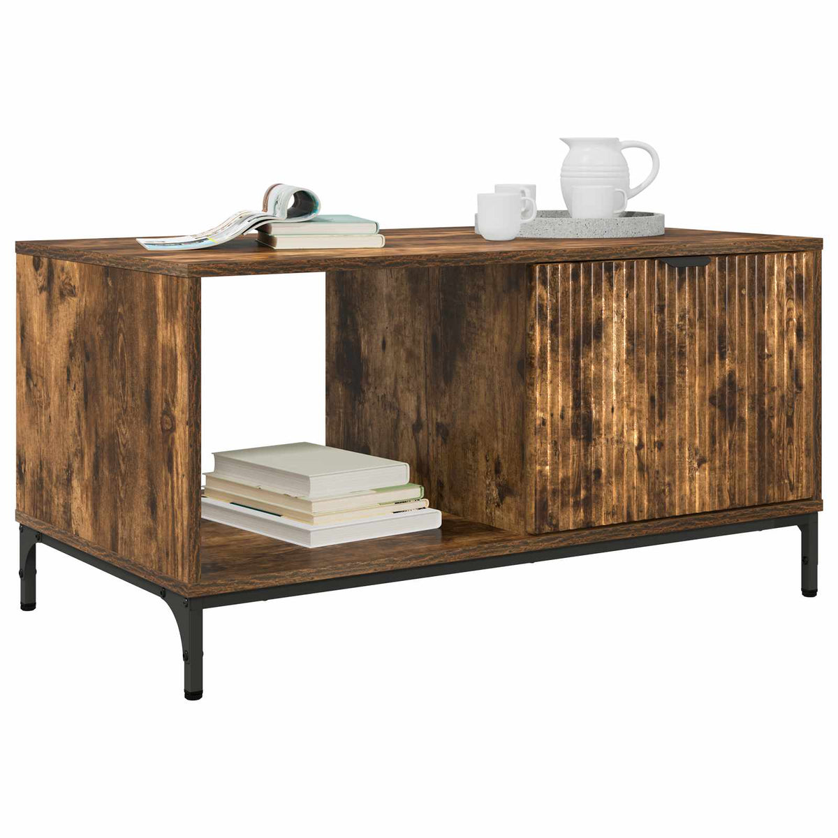Sofabord Røget eg 90 x 49 x 46 cm Konstrueret træ