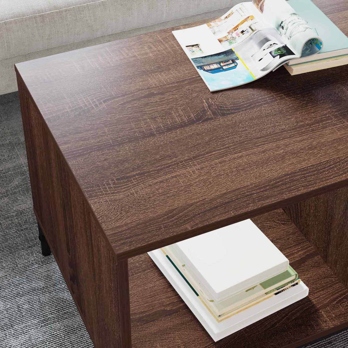 Sofabord Brun eg 90 x 49 x 46 cm Konstrueret træ