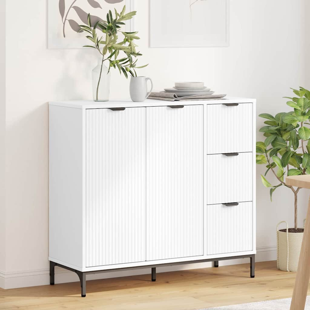 Sideboard Hvid 89,5 x 33 x 82 cm Konstrueret træ
