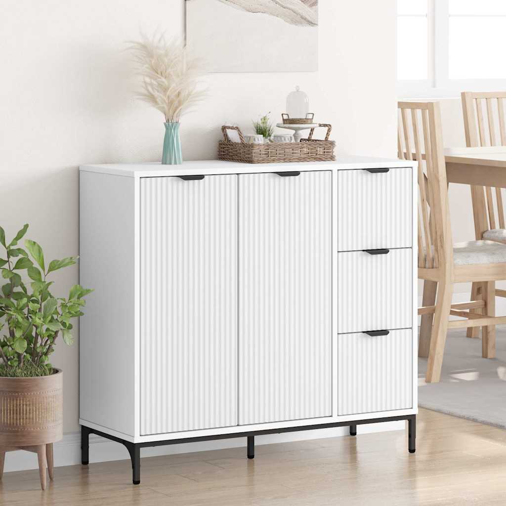 Sideboard Hvid 89,5 x 33 x 82 cm Konstrueret træ