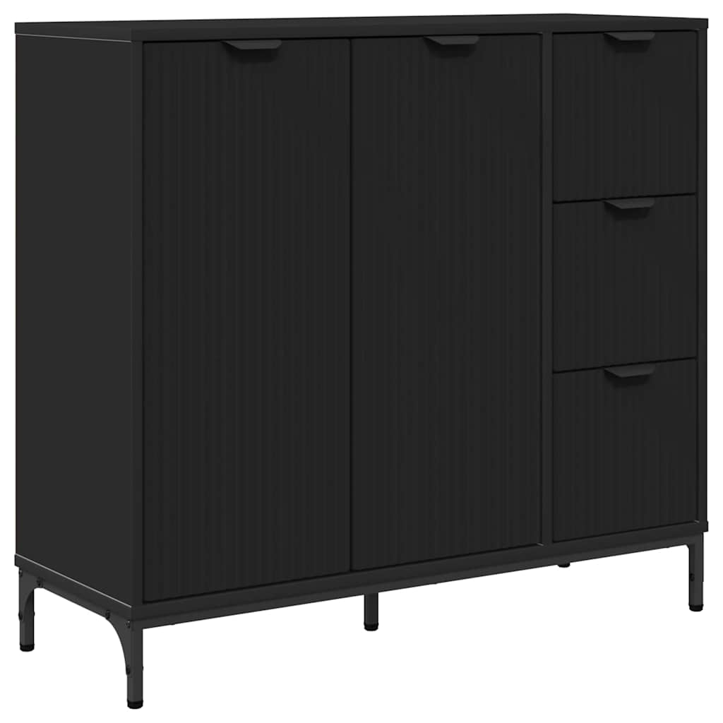 Sideboard Sort 89,5 x 33 x 82 cm Konstrueret træ