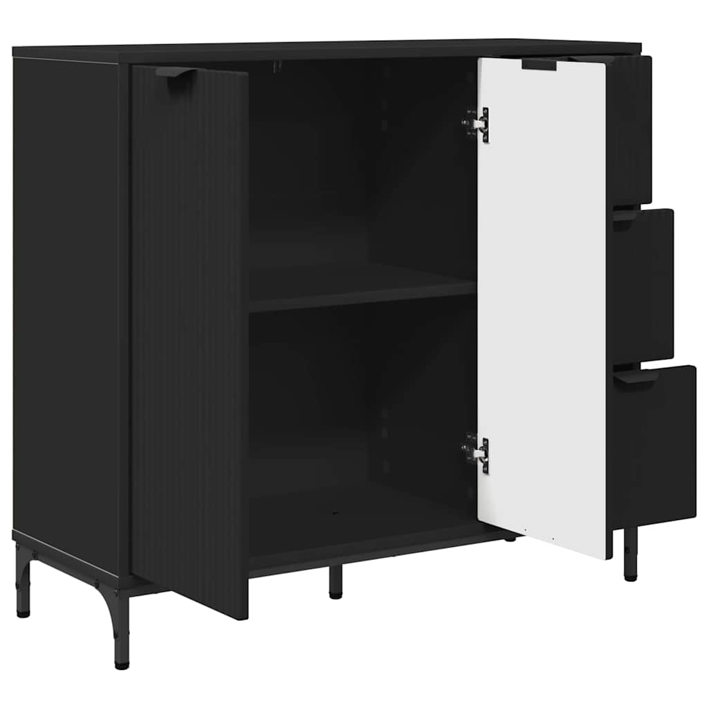 Sideboard Sort 89,5 x 33 x 82 cm Konstrueret træ