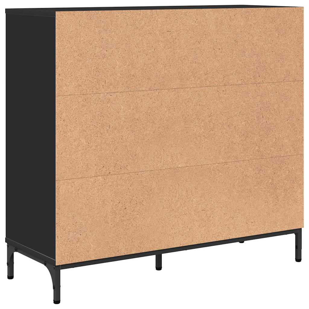 Sideboard Sort 89,5 x 33 x 82 cm Konstrueret træ