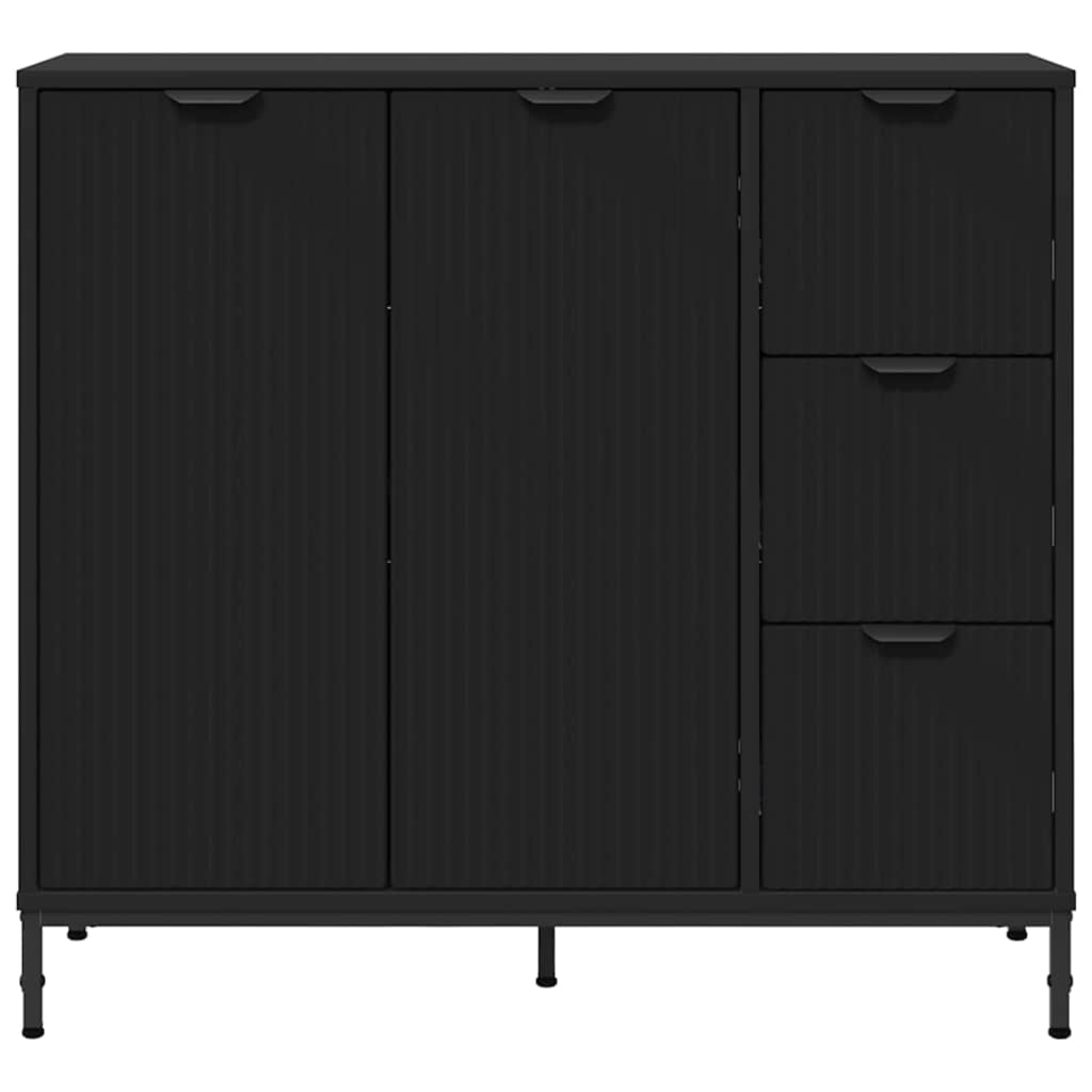 Sideboard Sort 89,5 x 33 x 82 cm Konstrueret træ