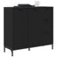 Sideboard Sort 89,5 x 33 x 82 cm Konstrueret træ