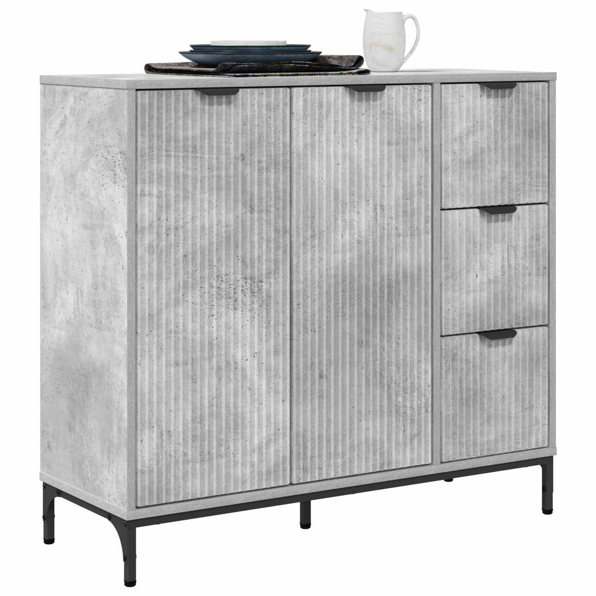 Sideboard Beton Grå 89,5 x 33 x 82 cm Konstrueret træ