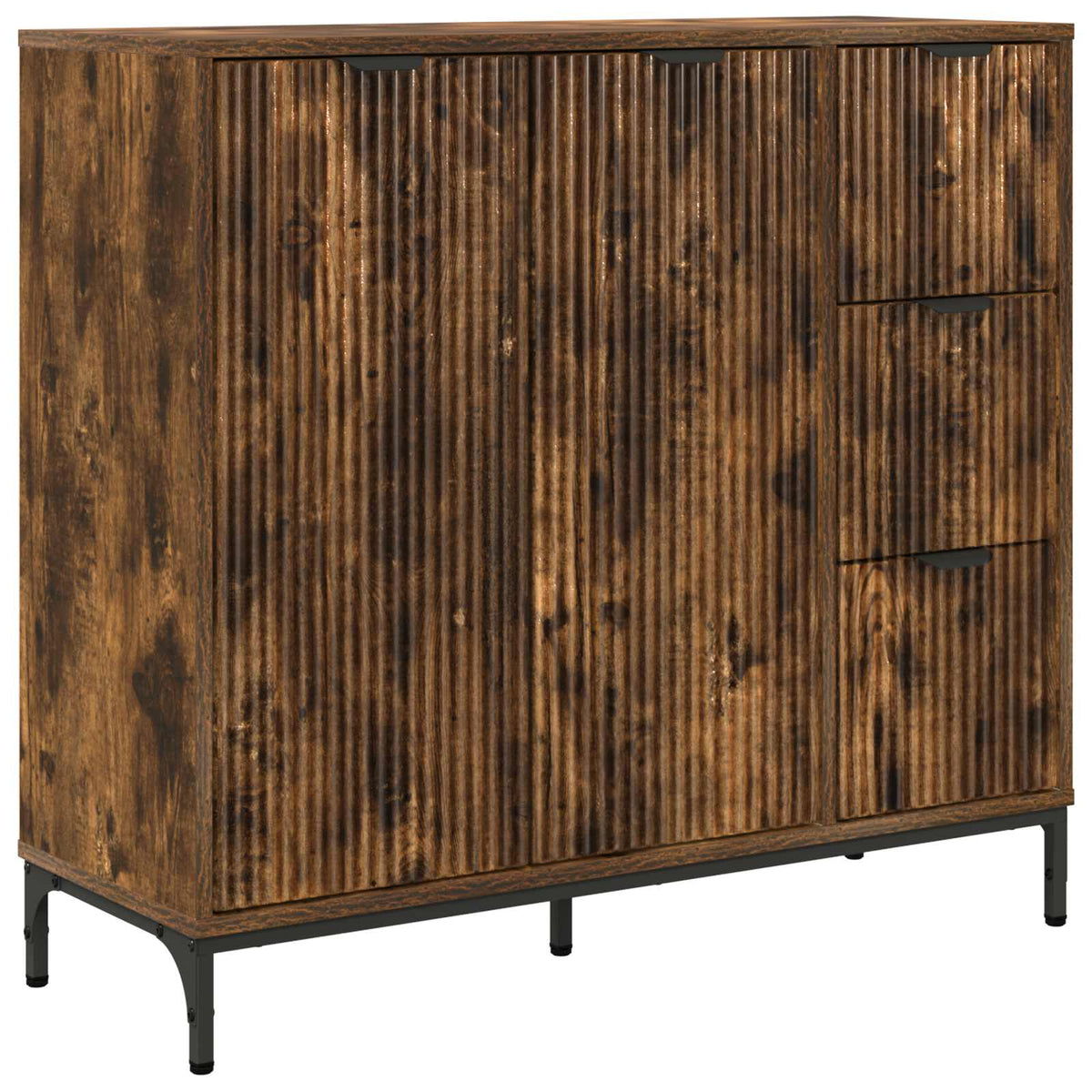 Sideboard Røget eg 89,5 x 33 x 82 cm Konstrueret træ