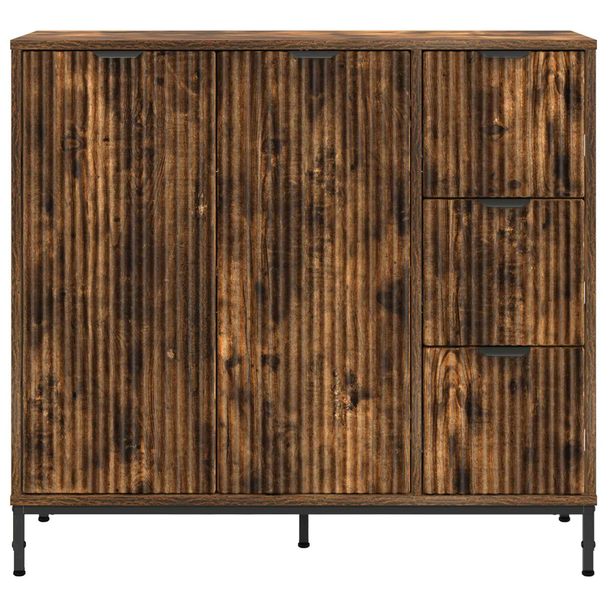 Sideboard Røget eg 89,5 x 33 x 82 cm Konstrueret træ