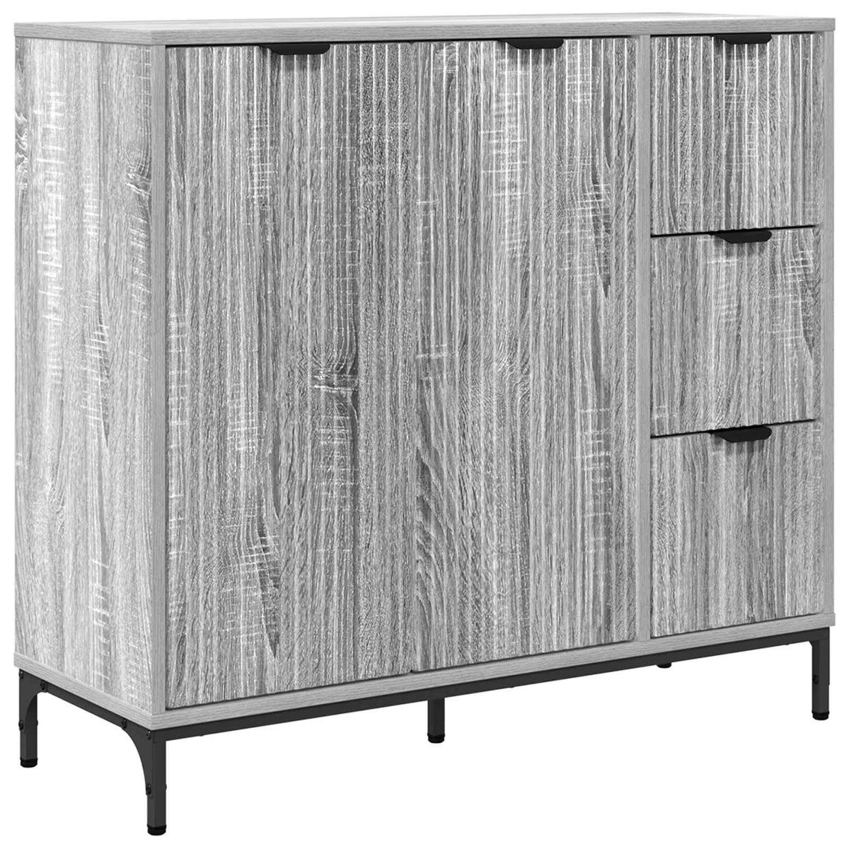 Sideboard Grå Sonoma 89,5 x 33 x 82 cm Konstrueret træ