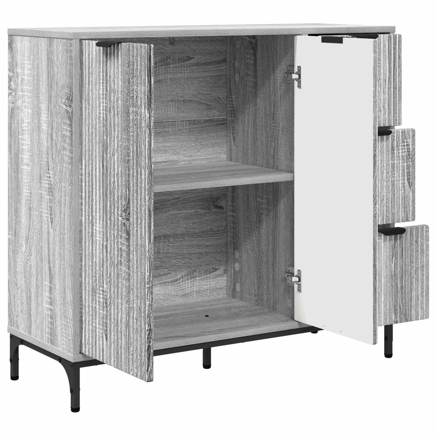 Sideboard Grå Sonoma 89,5 x 33 x 82 cm Konstrueret træ
