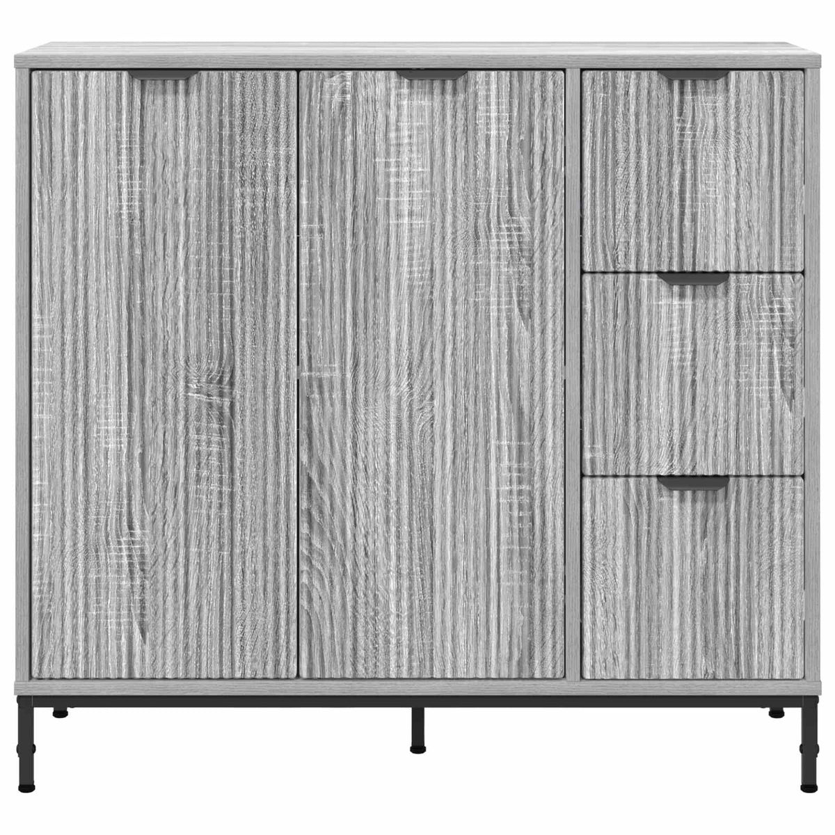 Sideboard Grå Sonoma 89,5 x 33 x 82 cm Konstrueret træ
