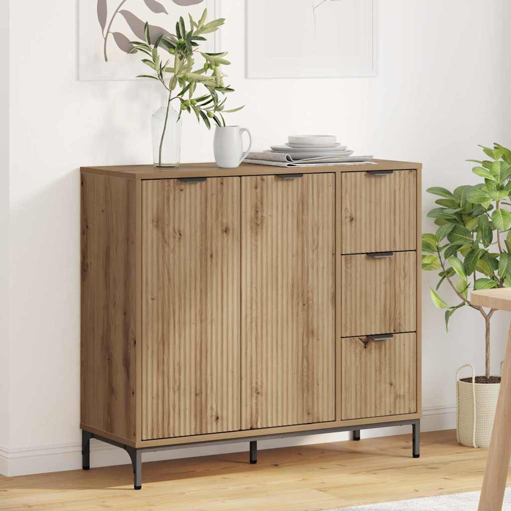 Sideboard Artisan Egetræ 89,5 x 33 x 82 cm Konstrueret træ