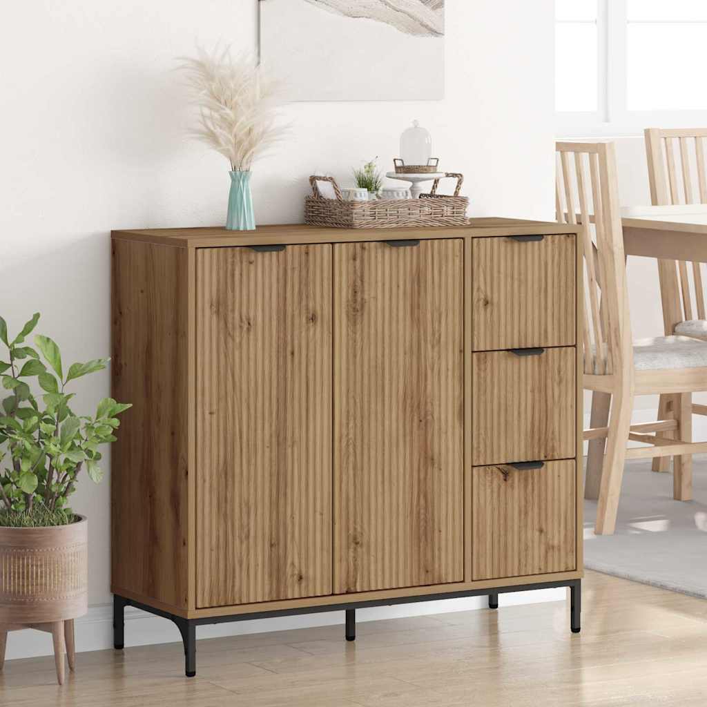 Sideboard Artisan Egetræ 89,5 x 33 x 82 cm Konstrueret træ
